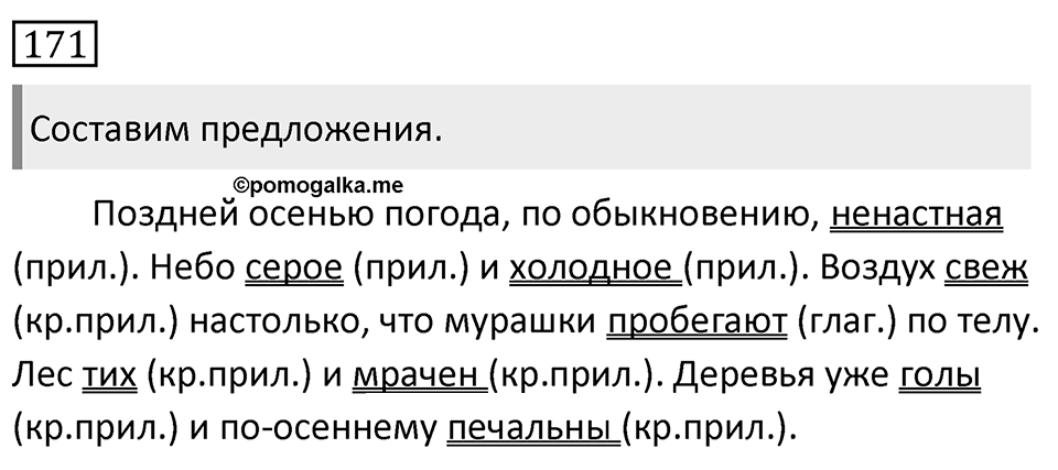 Упражнение 171, ГДЗ по русскому за 5 класс к учебнику Ладыженской, Баранова — решение 1