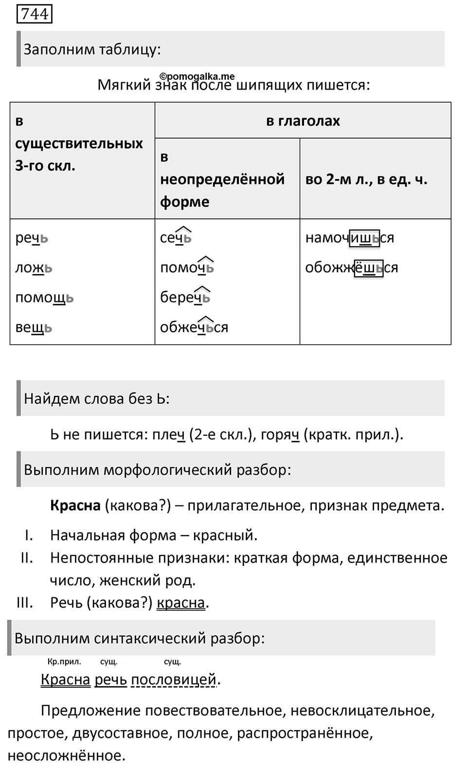 Упражнение 744, ГДЗ по русскому за 5 класс к учебнику Ладыженской, Баранова — решение 1