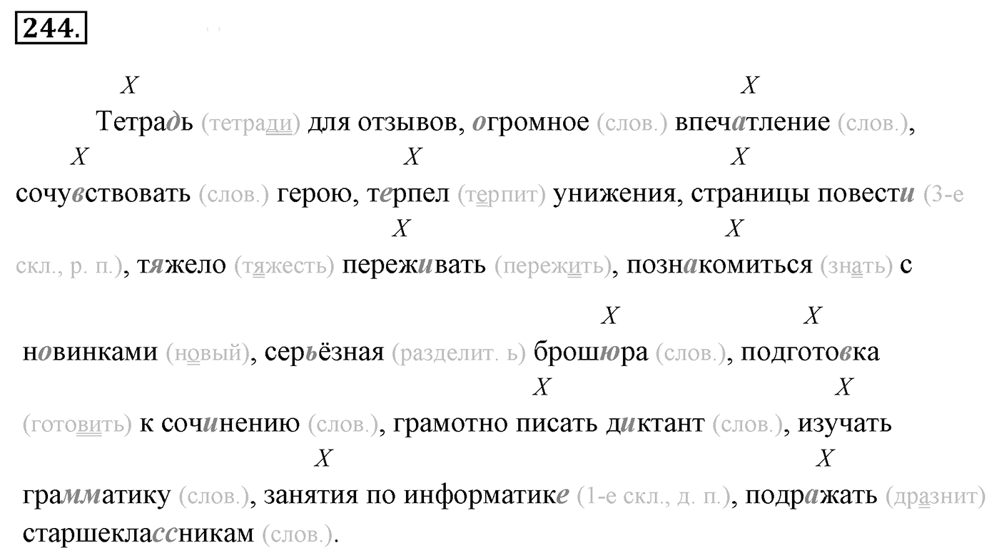 Упражнение 244, ГДЗ по русскому за 5 класс к учебнику Ладыженской, Баранова — решение 2