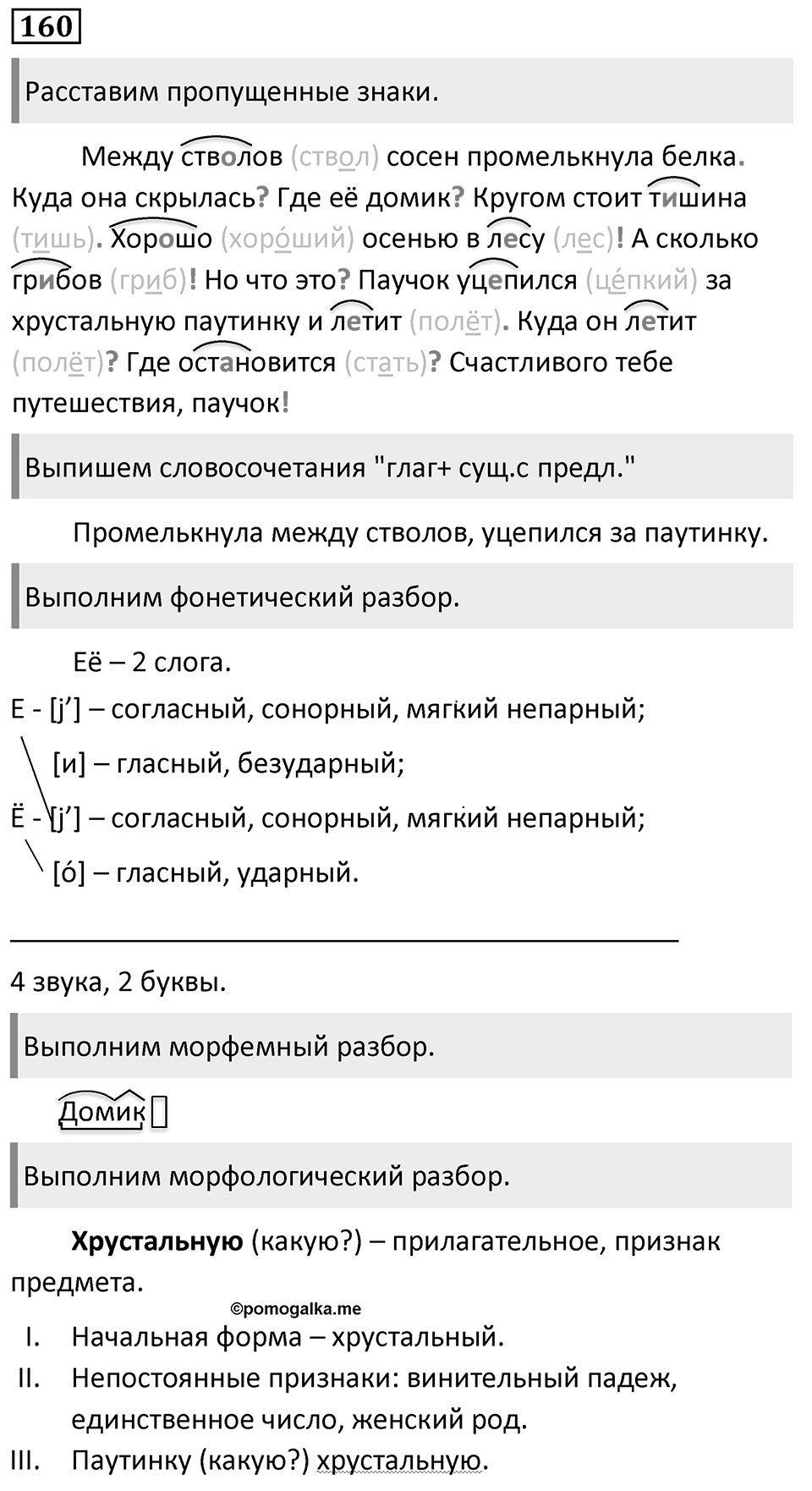 Упражнение 160, ГДЗ по русскому за 5 класс к учебнику Ладыженской, Баранова — решение 1