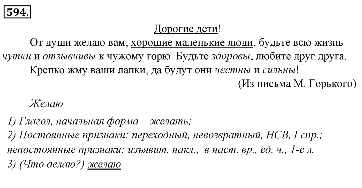 Упражнение 594, ГДЗ по русскому за 5 класс к учебнику Ладыженской, Баранова — решение 2