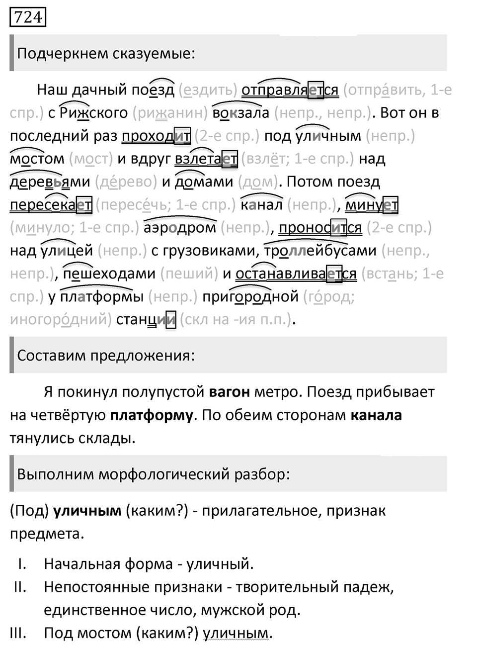 Упражнение 724, ГДЗ по русскому за 5 класс к учебнику Ладыженской, Баранова — решение 1