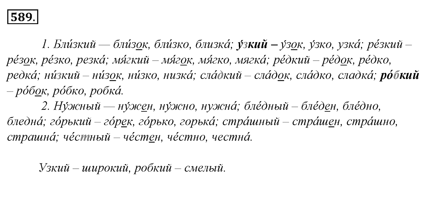 Упражнение 589, ГДЗ по русскому за 5 класс к учебнику Ладыженской, Баранова — решение 2