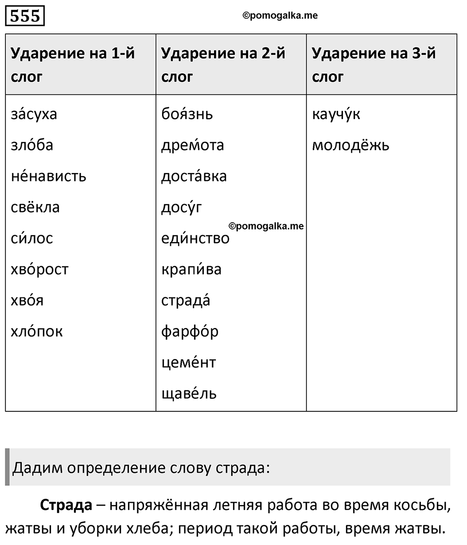 Упражнение 555, ГДЗ по русскому за 5 класс к учебнику Ладыженской, Баранова — решение 1