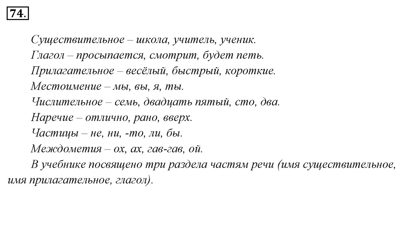 Упражнение 74, ГДЗ по русскому за 5 класс к учебнику Ладыженской, Баранова — решение 2