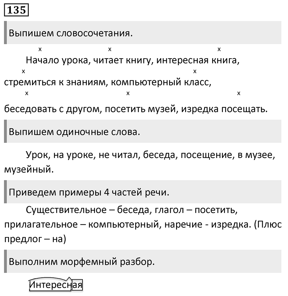Упражнение 135, ГДЗ по русскому за 5 класс к учебнику Ладыженской, Баранова — решение 1