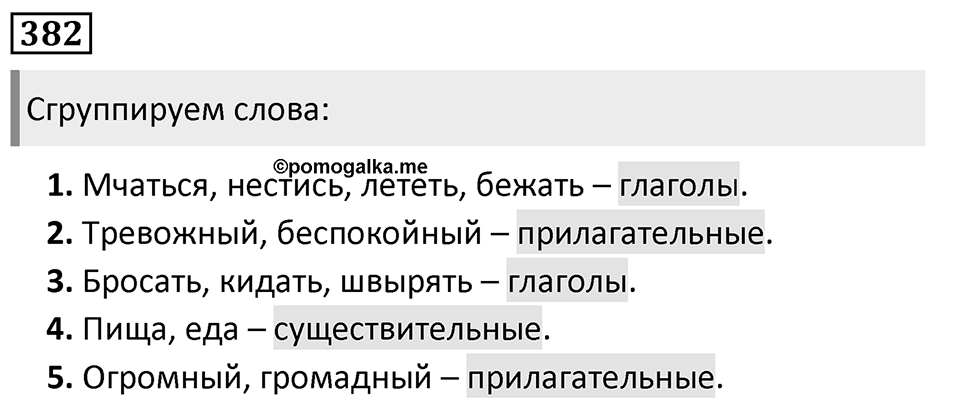 Упражнение 382, ГДЗ по русскому за 5 класс к учебнику Ладыженской, Баранова — решение 1