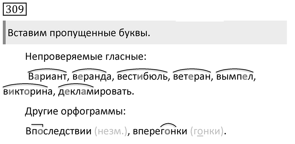 Упражнение 309, ГДЗ по русскому за 5 класс к учебнику Ладыженской, Баранова — решение 1