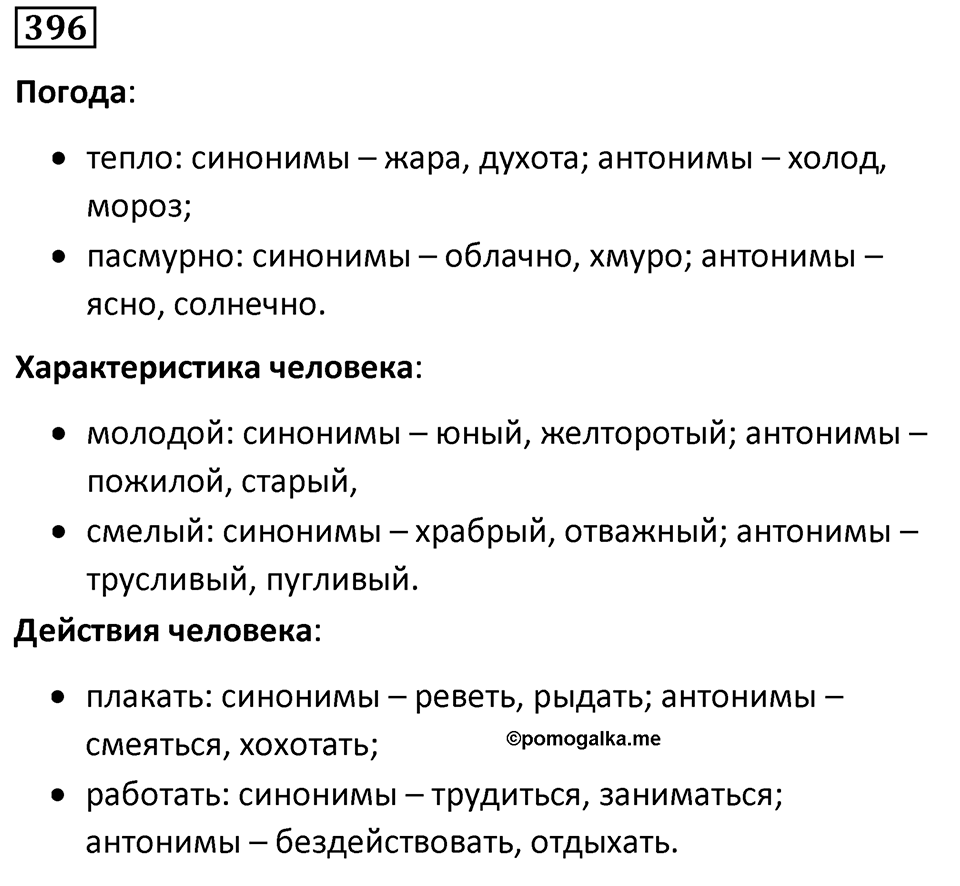 Упражнение 396, ГДЗ по русскому за 5 класс к учебнику Ладыженской, Баранова — решение 1