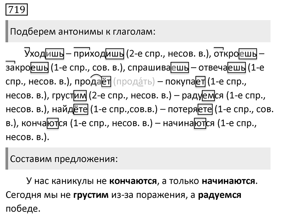 Упражнение 719, ГДЗ по русскому за 5 класс к учебнику Ладыженской, Баранова — решение 1