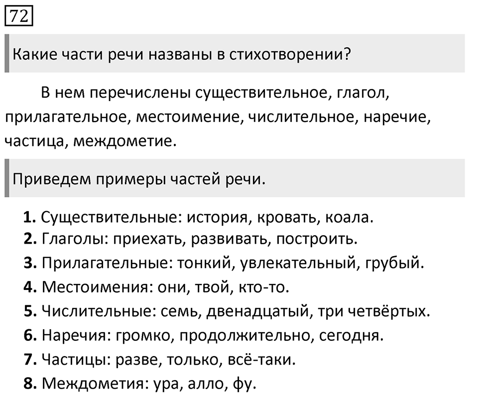 Упражнение 72, ГДЗ по русскому за 5 класс к учебнику Ладыженской, Баранова — решение 1
