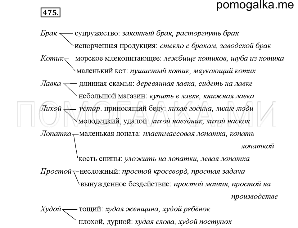Часть 2. Упражнение 475 — решение 1