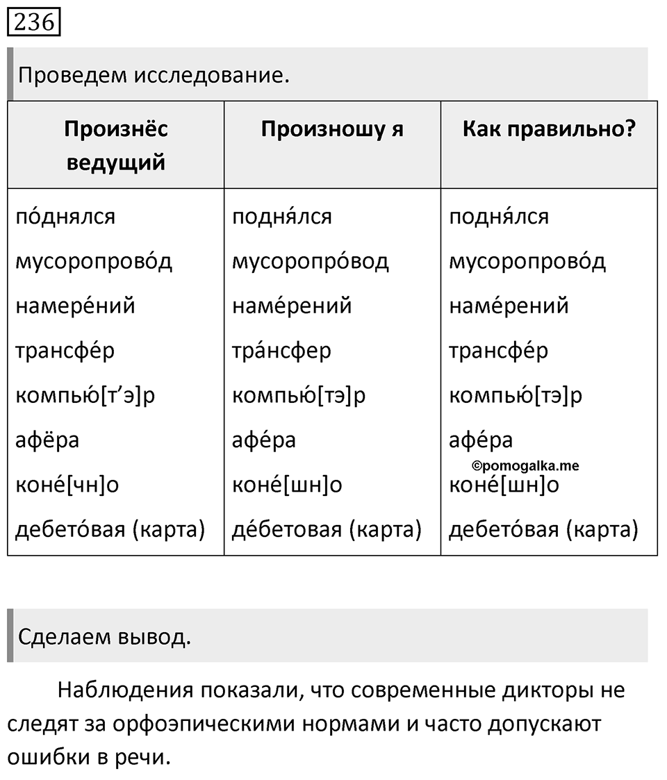 Упражнение 236 — решение 1