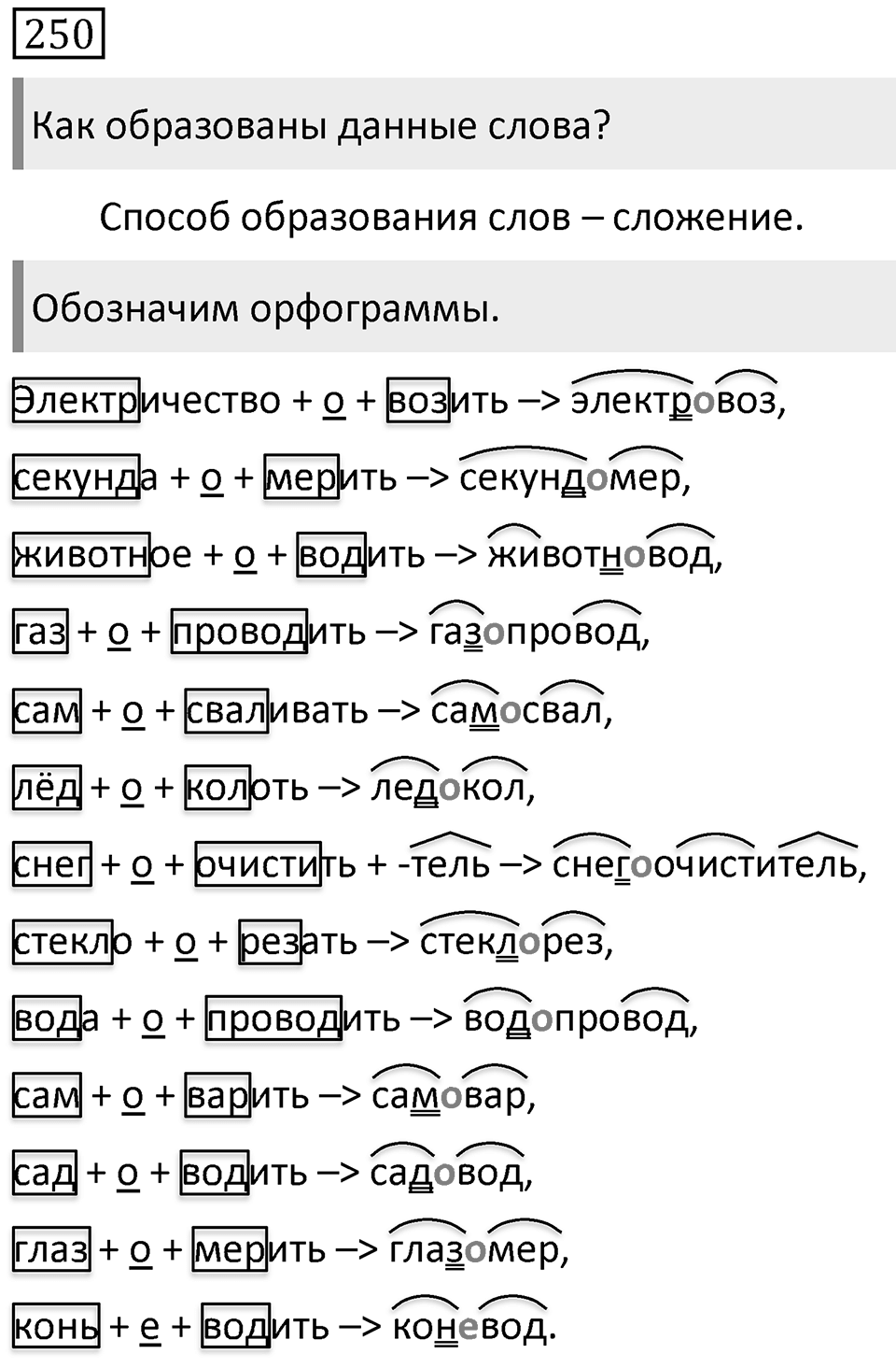 Упражнение 250 — решение 1