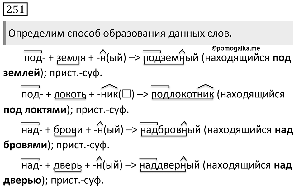 Упражнение 251 — решение 1