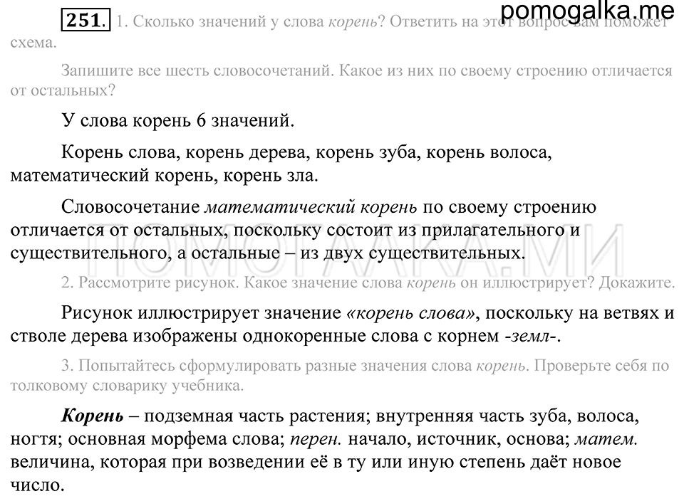 Упражнение 251 — решение 2