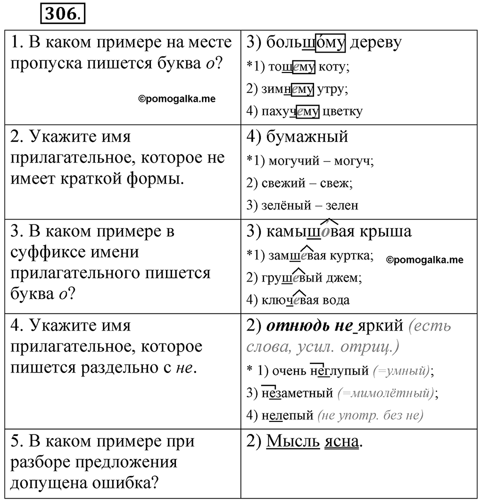 Часть 2 упражнение 306 — решение 1