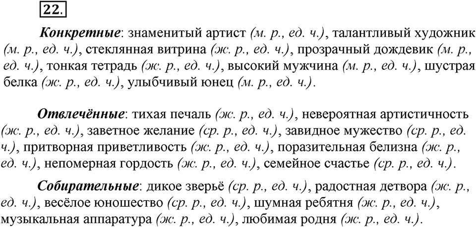 Чем различаются устная и письменная речь. §4. Разряды имен существительных по значению. Глава 6. Упражнение №22 — решение 1