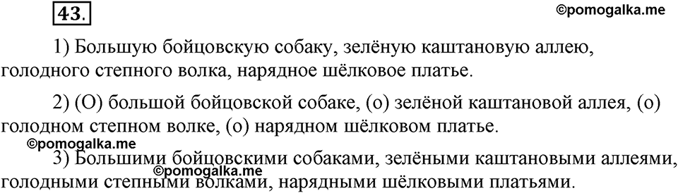 Что такое современный язык. §6. Склонение качественных и относителных прилагательных. Глава 7. Упражнение №43 — решение 1