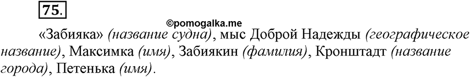 Чем различаются устная и письменная речь. §12. Прописная буква в именах собственных. Глава 6. Упражнение №75 — решение 1