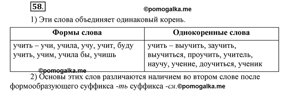 Как язык служит для общения. §7. Приставки. Глава 3. Упражнение №58 — решение 1