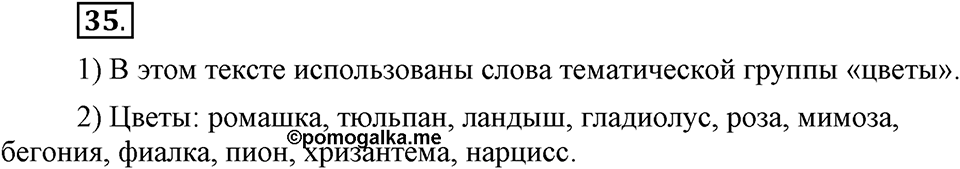 В чем заключается богатство языка. §7. Тематические группы слов. Глава 4. Упражнение №35 — решение 1