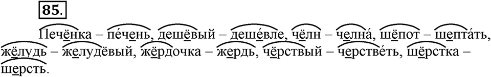 В чем заключается богатство языка. §13. Буквы О и Ё после шипящих в корне. Глава 4. Упражнение №85 — решение 1