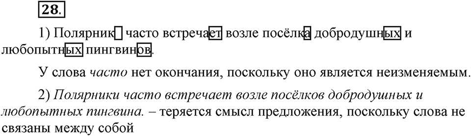 Как язык служит для общения. §4. Основа слова. Глава 3. Упражнение №28 — решение 1