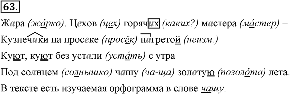 На каком языке мы говорим. §12. Гласные после шипящих и Ц. Глава 2. Упражнение №63 — решение 1