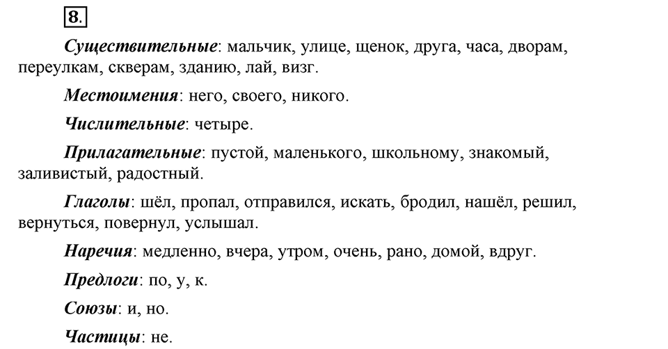 Чем различаются устная и письменная речь. §2. Части речи. Глава 6. Упражнение №8 — решение 1