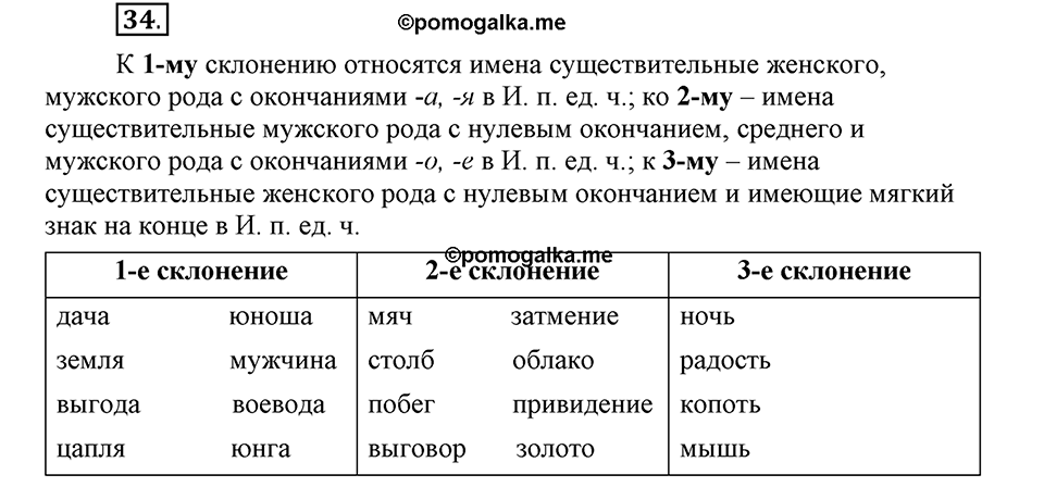 Наш родной язык. §5. Имя существительное. Глава 1. Упражнение №34 — решение 1