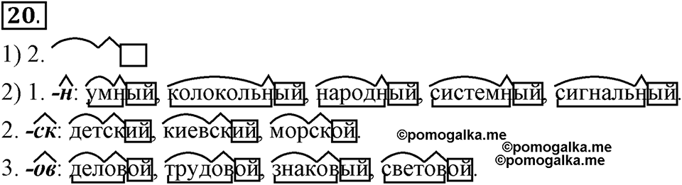 Наш родной язык. §4. Состав слова. Глава 1. Упражнение №20 — решение 1