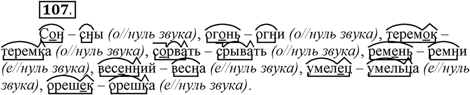 Как язык служит для общения. §13. Корни с чередованием букв А и О. Глава 3. Упражнение №107 — решение 1