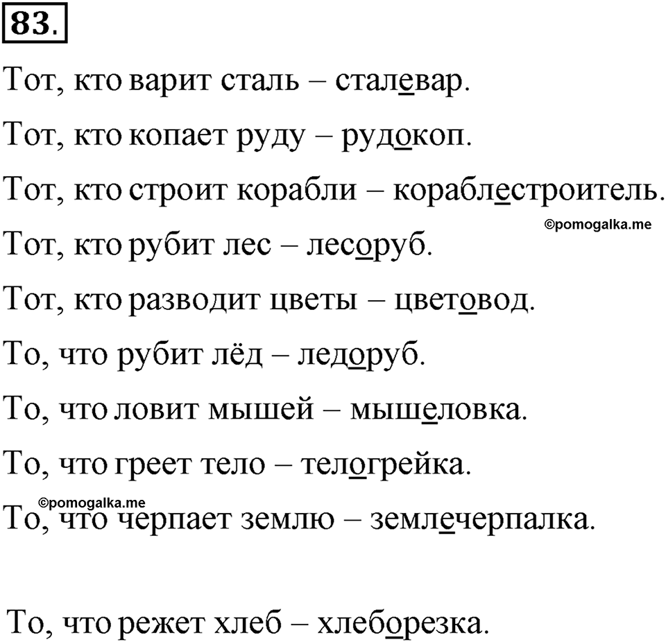 Как язык служит для общения. §11. Образование слов способом сложения. Глава 3. Упражнение №83 — решение 1