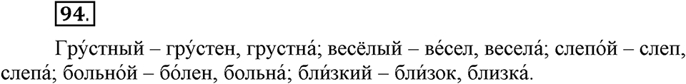 Что такое современный язык. §14. Употребление имен прилагательных в речи. Глава 7. Упражнение №94 — решение 1