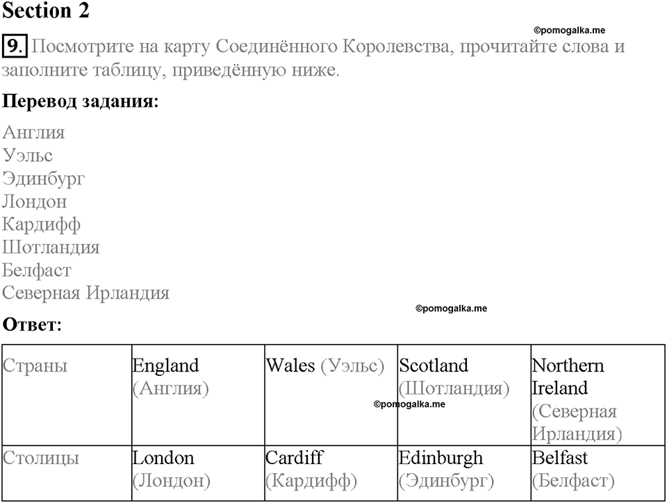 Unit 3. The fact file of the UK. Страница 51. Section 2. Задание №9 — решение 1