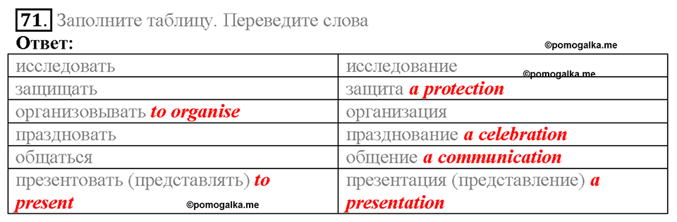 Section 4. Under the Sea. Unit 4 задание №71 — решение 1