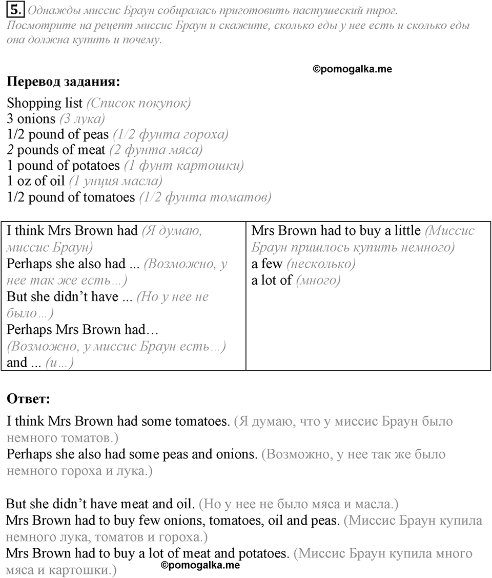 Do you like to go shopping?. Unit 4 Lesson 2 задание №5 — решение 1
