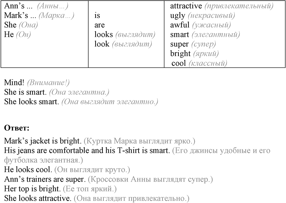 What do you look like?. Unit 1 Lesson 3 задание №1 — решение 2