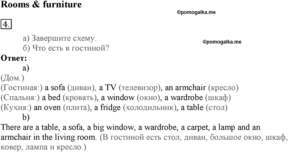 Module Starter. Страница 5-6. Rooms & furniture. Номер №4 — решение 1