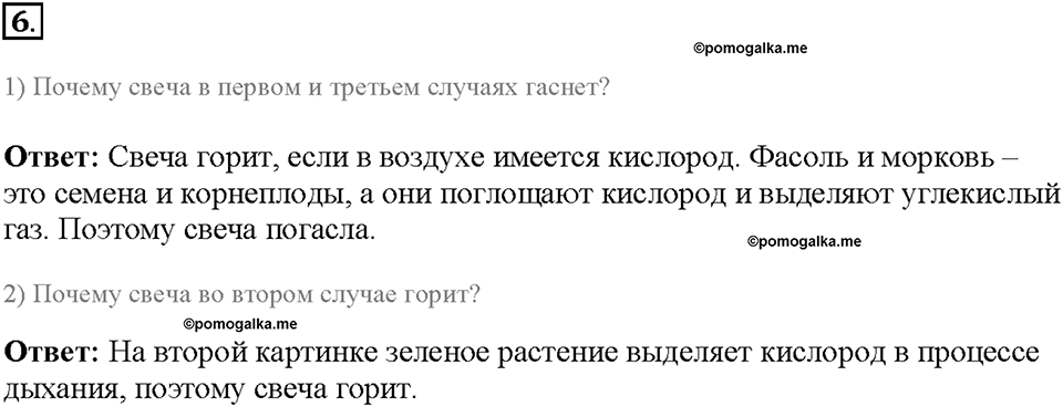 Глава 3. Жизнедеятельность организмов. Урок 4. Страницы 9-11. Номер №6 — решение 1