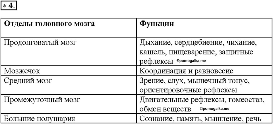 Глава 5. Регуляция жизнедеятельности организмов. Урок 23. Страницы 62-64. Номер №4 — решение 1