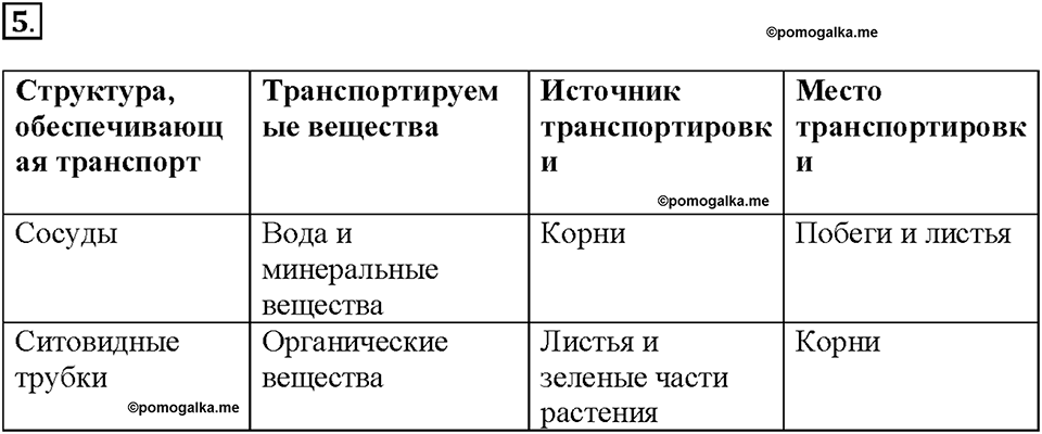 Глава 3. Жизнедеятельность организмов. Урок 11. Страницы 21-25. Номер №5 — решение 1