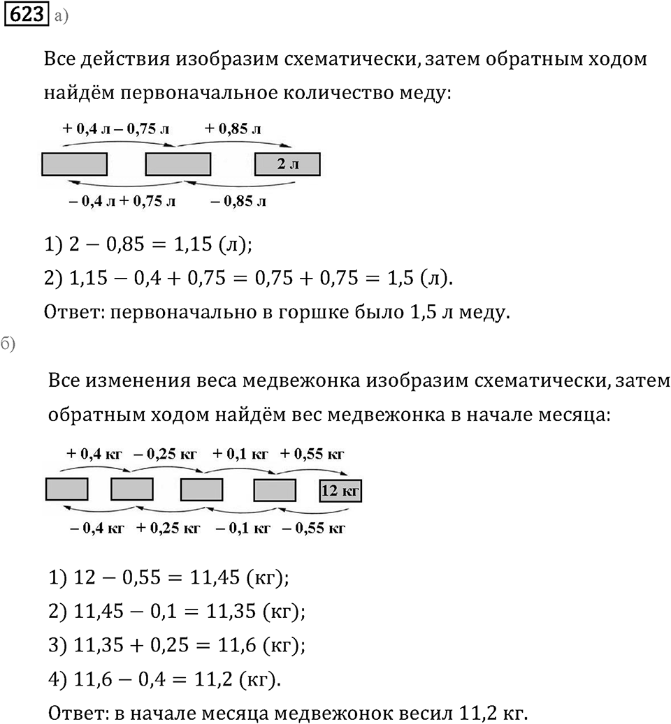 Задачи и упражнения. Рациональные числа. Номер 623 — решение 1
