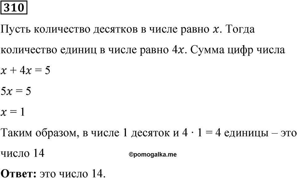 Вариант 4 номер 310 — решение 1