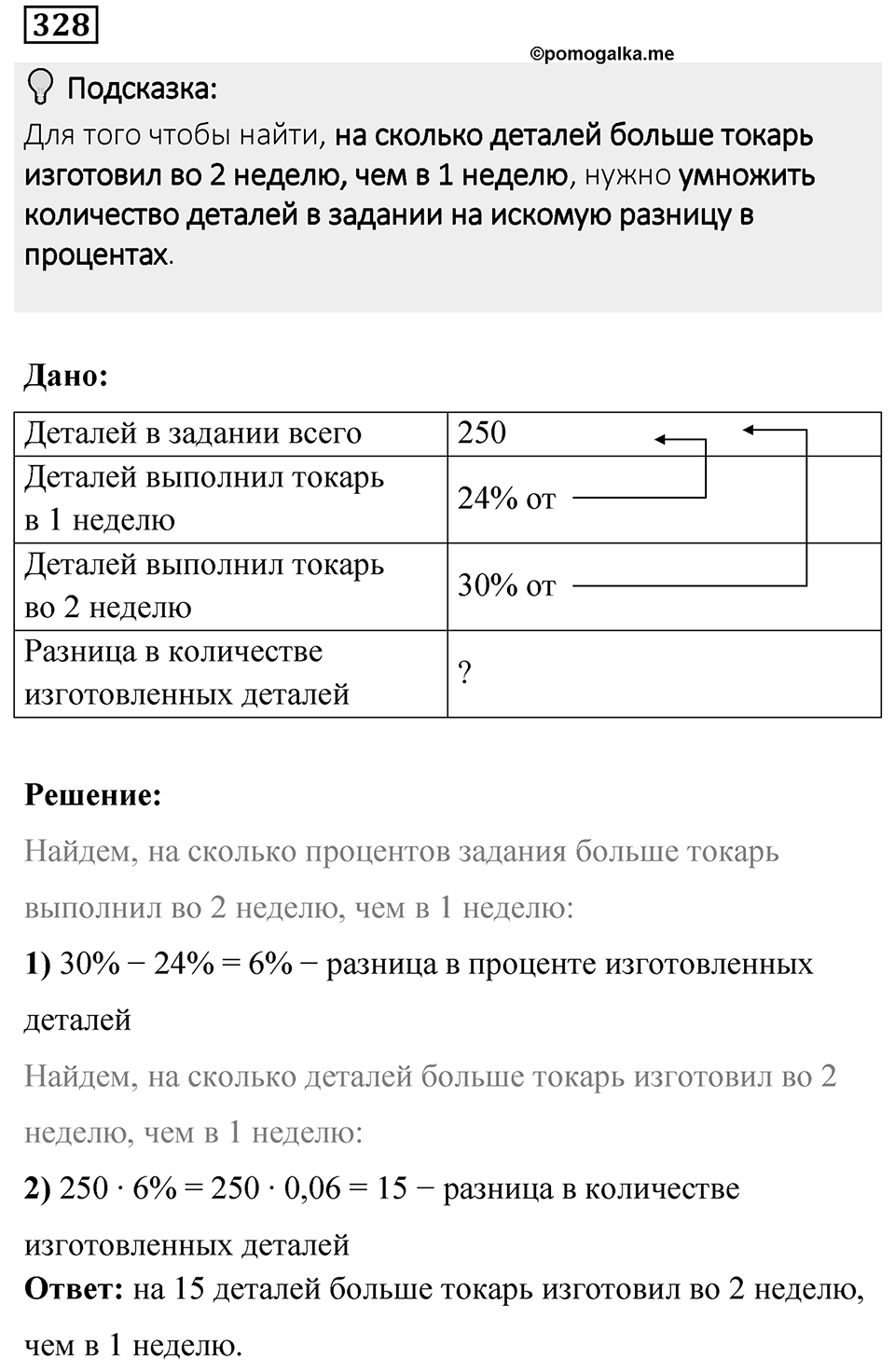 Вариант 4 номер 328 — решение 1