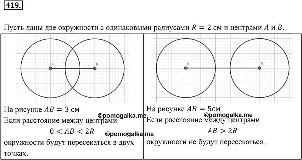 Окружность. 5.2. Две окружности на плоскости. Номер 419 — решение 1