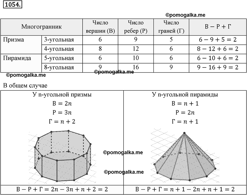 Многоугольники и многогранники. 12.3. Призма. Номер 1054 — решение 1