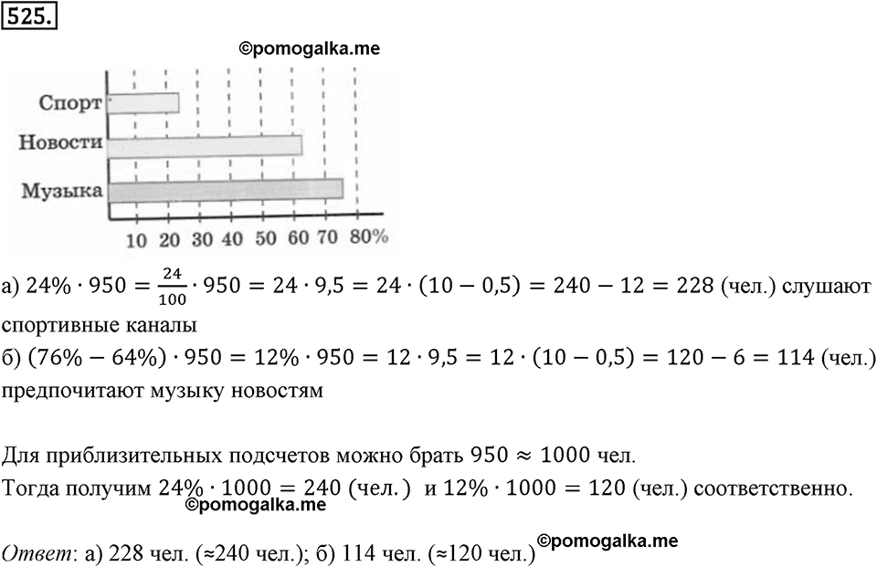 Отношения и проценты. 6.3. "Главная" задача на проценты. Номер 525 — решение 1