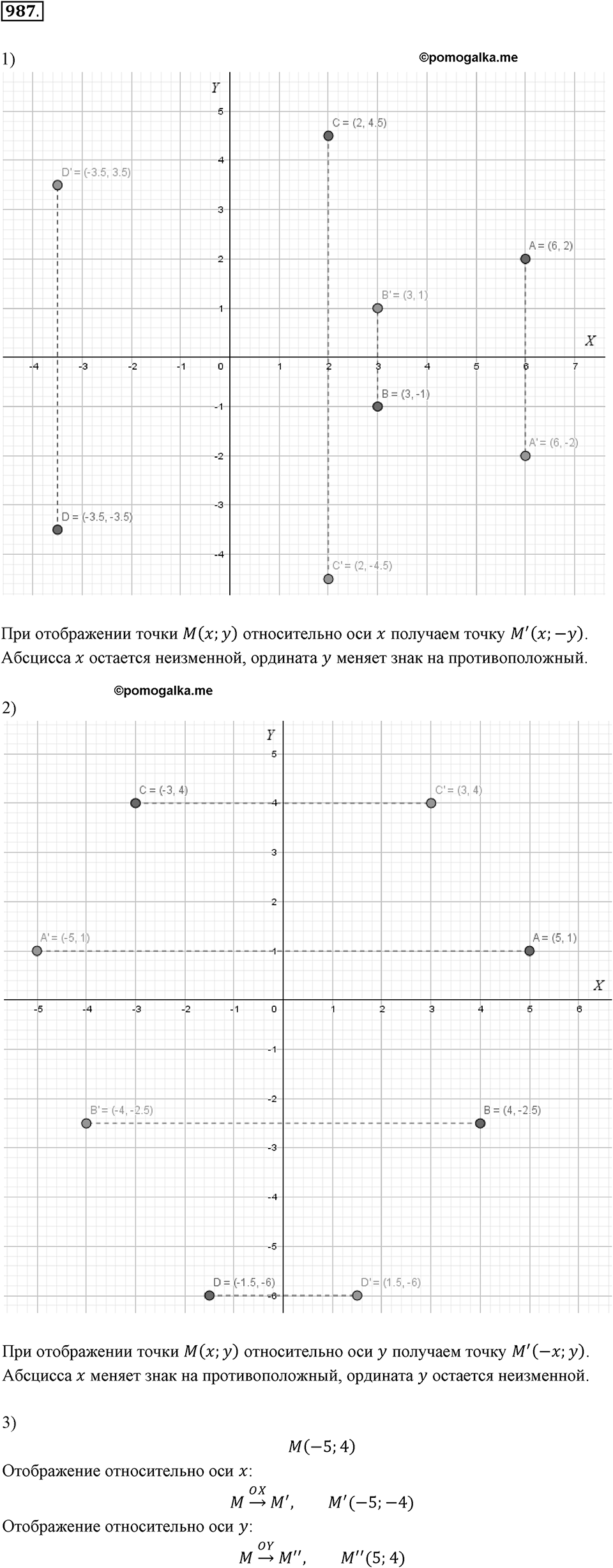 Рациональные числа. 11.5. Прямоугольные координаты на плоскости. Номер 987 — решение 1